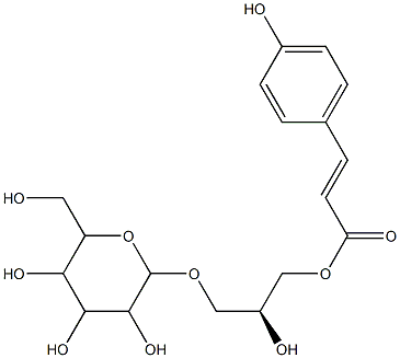 (E)-3-(4-Hydroxyphenyl)propenoic acid (2S)-3-(β-D-glucopyranosyloxy)-2-hydroxypropyl ester Structure