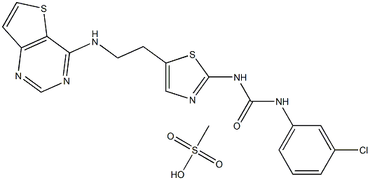 N-(3-Chlorophenyl)-N'-[5-[2-(thieno[3,2-d]pyrimidin-4-ylamino)ethyl]-2-thiazolyl]urea methanesulfonate (1:1)