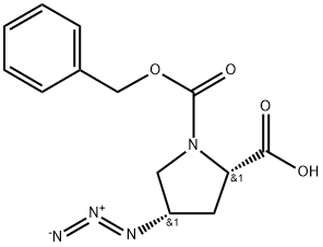 (2S,4S)-4-azido-1,2-Pyrrolidinedicarboxylic acid 1-(phenylmethyl) ester Structure
