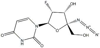 4'-C-azido-2'-deoxy-2'-fluoro-uridine 化学構造式