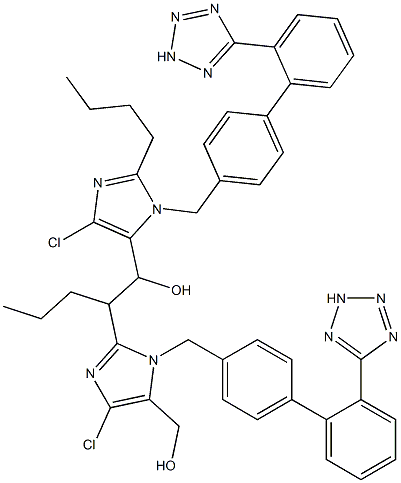 Losartan α-Butyl-losartan Aldehyde Adduct (Losartan Impurity) Struktur