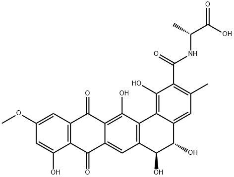 N-[[(5,6,8,13-テトラヒドロ-1,5α,6β,9,14-ペンタヒドロキシ-3-メチル-11-メトキシ-8,13-ジオキソベンゾ[a]ナフタセン)-2-イル]カルボニル]-D-アラニン