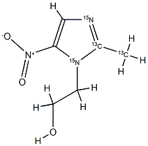 甲硝唑-13C2,15N2 结构式