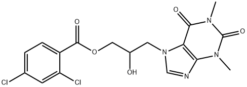 7-gamma-(beta-hydroxypropyl)theophylline 2',4'-dichlorobenzoate Structure