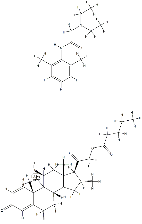 ジフルコルトロンバレラート/リドカイン,(1:200) 化学構造式