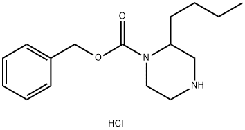 2-丁基哌嗪-1-羧酸苯甲酯盐酸盐, 1179361-47-7, 结构式