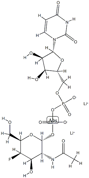 uridine 5'-(2-acetamido-2,4-dideoxy-4-fluorogalactopyranosyl)diphosphate Struktur