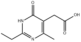 (2-エチル-4-メチル-6-オキソ-1,6-ジヒドロ-5-ピリミジニル)酢酸 化学構造式
