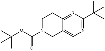 2-tert-Butyl-7,8-dihydro-5H-pyrido[4,3-d]pyriMidine-6-carboxylic acid tert-butyl este Struktur