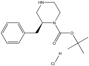 (S)-2-苄基哌嗪-1-羧酸叔丁酯盐酸盐, 1217455-87-2, 结构式