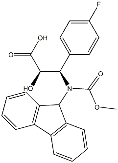 (2R,3R)-3-((((9H-芴-9-基)甲氧基)羰基)氨基)-3-(4-氟苯基)-2-羟基丙酸 结构式