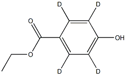 4‐ヒドロキシ安息香酸エチル‐2,3,5,6‐D4 化学構造式