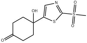 C10H13NO4S2 Zoom in  Options  4-hydroxy-4-(2-methanesulfonyl-thiazol-5-yl)-cyclohexanone,1228652-65-0,结构式
