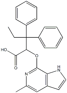 Benzenepropanoic acid, β-ethyl-α-[(5-Methyl-1H-pyrrolo[2,3-c]pyridin-7-yl)oxy]-β-phenyl- Structure