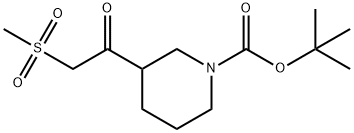 tert-Butyl 3-(2-(methylsulfonyl)acetyl)piperidine-1-carboxylate 结构式