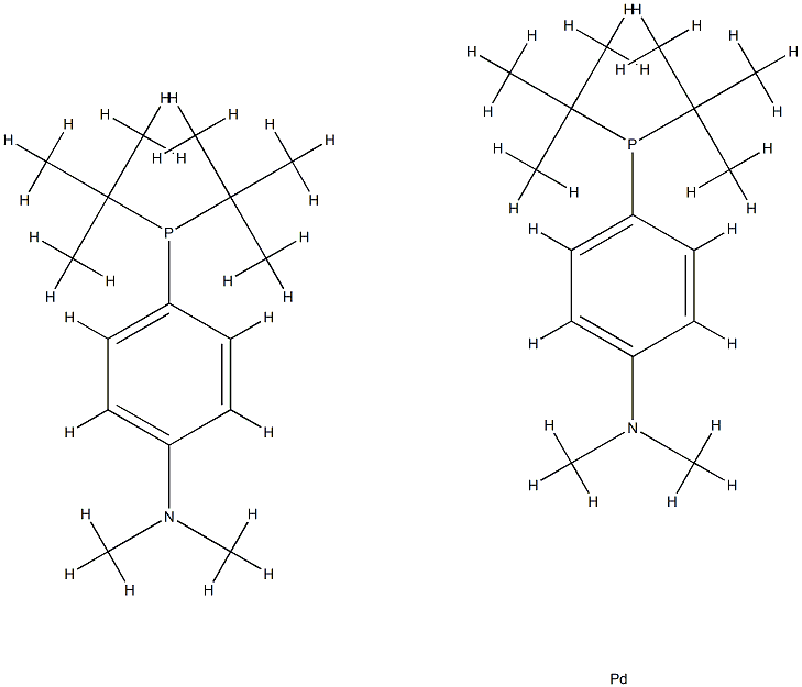 ビス[ジ-tert-ブチル(4-ジメチルアミノフェニル)ホスフィン]パラジウム(0) 化学構造式
