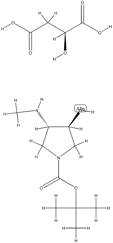 (3S,4S)-tert-butyl 3-hydroxy-4-(MethylaMino)pyrrolidine-1-carboxylate (S)-2-hydroxysuccinate Structure