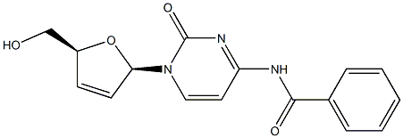 N(4)-benzoyl-2',3'-dideoxy-2',3'-didehydrocytidine 化学構造式