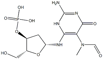 2'-deoxy-N(5)-methyl-N(5)-formyl-2,5,6-triamino-4-oxopyrimidine 3'-monophosphate Struktur
