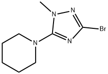 1-(3-ブロモ-1-メチル-1H-1,2,4-トリアゾール-5-イル)ピペリジン 化学構造式
