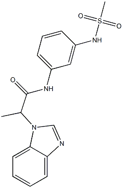 2-(1H-benzo[d]imidazol-1-yl)-N-(3-(methylsulfonamido)phenyl)propanamide 结构式