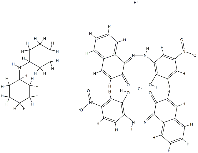 Chromate(1-), [1-[(2-hydroxy-4-nitrophenyl) azo]-2-naphthalenolato(2-)][1-[(2-hydroxy-5-nitrophenyl )azo]-2-naphthalenolato(2-)]-, hydrogen, compd. with N-cyclohexylcyclohexanamine (1:1) Structure