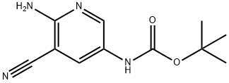 tert-butyl (6-amino-5-cyano-3-pyridinyl)carbamate(SALTDATA: FREE) 化学構造式