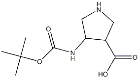 4-tert-Butoxycarbonylamino-pyrrolidine-3-carboxylic acid Structure