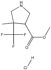 4-Methyl-4-trifluoromethyl-pyrrolidine-3-carboxylic acid methyl ester hydrochloride Structure