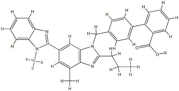 替米沙坦-13CD3, 1261396-33-1, 结构式