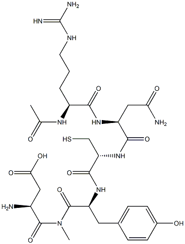 acetylarginyl-asparginyl-cysteinyl-tyrosyl-asparginyl-N-methylamide Struktur