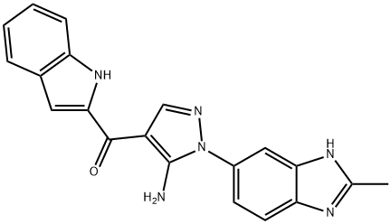 1-(2-メチル-1H-ベンゾイミダゾール-6-イル)-4-(1H-インドール-2-イルカルボニル)-1H-ピラゾール-5-アミン