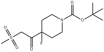 tert-butyl 4-fluoro-4-(2-Methanesulfonylacetyl)piperidine-1-carb Struktur
