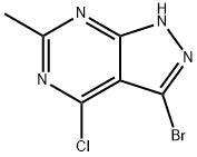 3-Bromo-4-chloro-6-methyl-1H-pyrazolo[3,4-d]pyrimidine Struktur