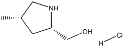 (2S,4S)-((4-メチルピロリジン-2-イル)メタノール塩酸塩 化学構造式