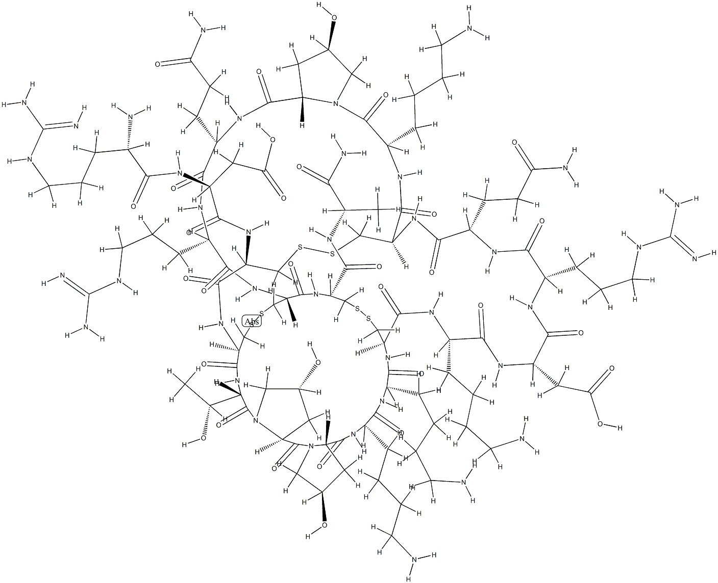 芋螺毒素U-CONOTOXIN GIIIA, 129129-65-3, 结构式