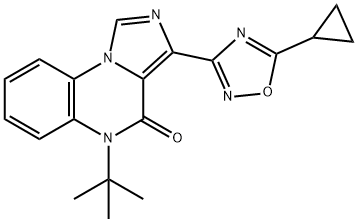 3-(5-シクロプロピル-1,2,4-オキサジアゾール-3-イル)-5-(tert-ブチル)イミダゾ[1,5-a]キノキサリン-4(5H)-オン 化学構造式