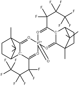 heptafluoropropylhydroxymethylene-camphorato oxovanadium Struktur