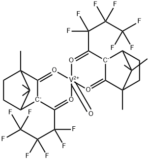 双[3-(七氟丙基羟基亚甲基)-(+)-樟脑酸]氧钒(IV), 130552-91-9, 结构式
