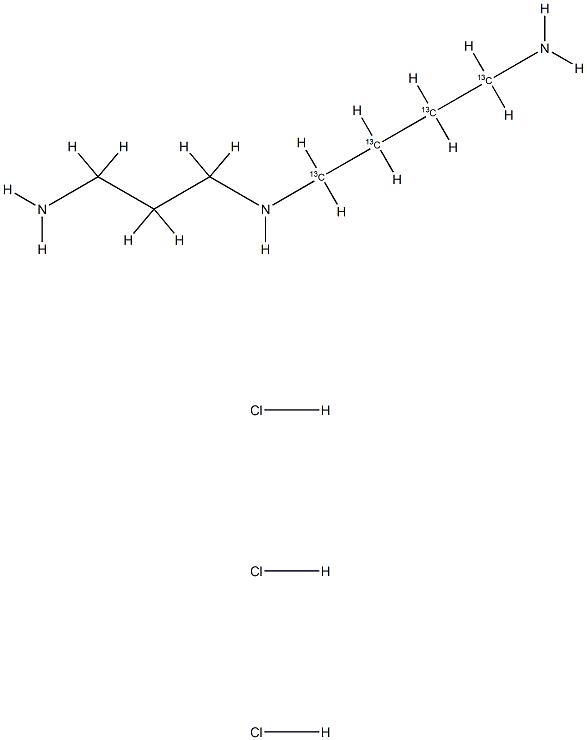 Spermidine-(butane-13C4) trihydrochloride,1313734-84-7,结构式