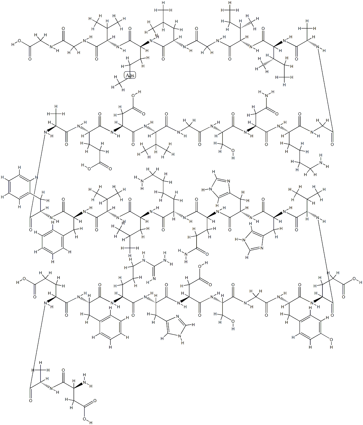 AMYLOID BETA-PROTEIN (1-38) 化学構造式