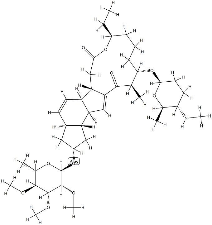 1H-as-Indaceno3,2-doxacyclododecin-7,15-dione, 2-(6-deoxy-2,3,4-tri-O-methyl-.alpha.-L-mannopyranosyl)oxy-9-ethyl-2,3,3a,5a,5b,6,9,10,11,12,13,14,16a,16b-tetradecahydro-14-methyl-13-(2R,5S,6R)-tetrahydro-6-methyl-5-(methylamino)-2H-pyran-2-yloxy-, (2R,3aS|