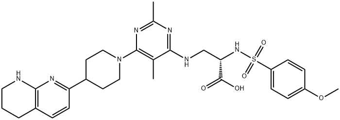 GLPG0187, 一种广谱的INTEGRIN受体拮抗剂,具有抗肿瘤活性, 1320346-97-1, 结构式