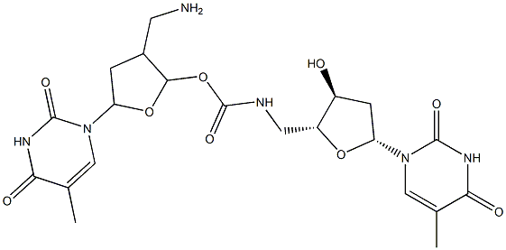thymidylylacetamido-(3'(O)-5'(C))-5'-deoxythymidine Structure