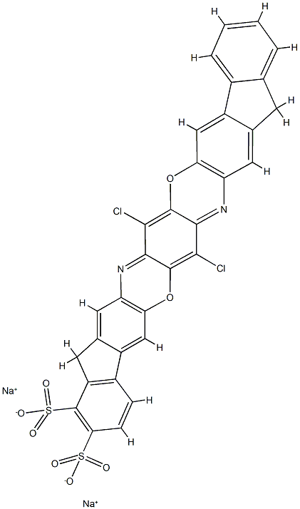 disodium 7,17-dichloro-10,20-dihydrodiindeno[2,1-b:2',1'-m]triphenodioxazinedisulphonate  Struktur