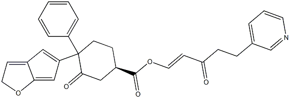 3A,4,5,6a-hexahydro-2-oxo-4-(3-oxo-5-(3-pyridyl)-1-pentenyl)-2H-cyclopenta(b)furan-5-yl(1,1'-biphenyl)-4-carboxylate Struktur