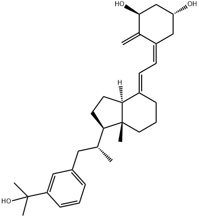 22-(3-(dimethylhydroxymethyl)phenyl)-23,24,25,26,27-pentanor-1-hydroxyvitamin D3 Structure