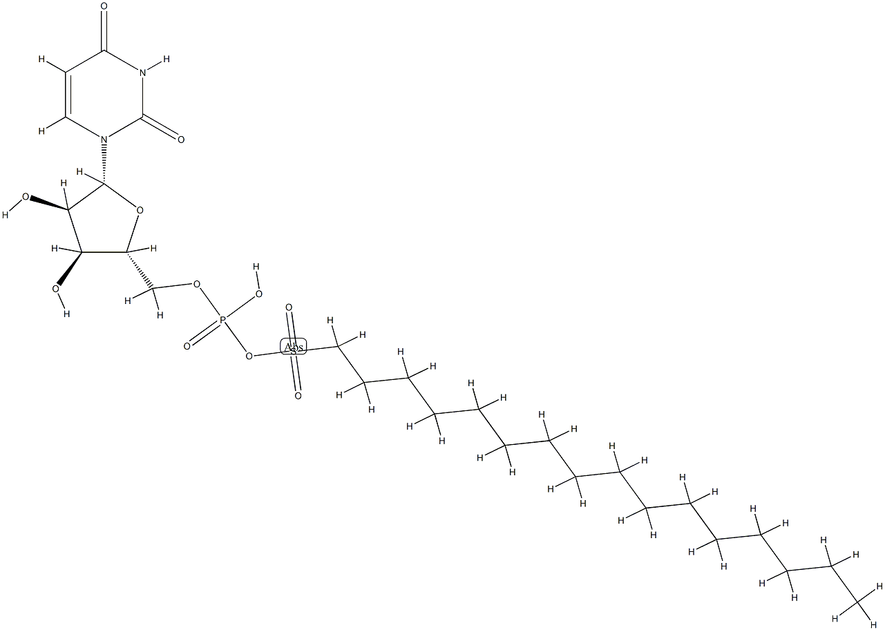 uridine 5'-phosphoric (1-hexadecanesulfonic)anhydride Struktur