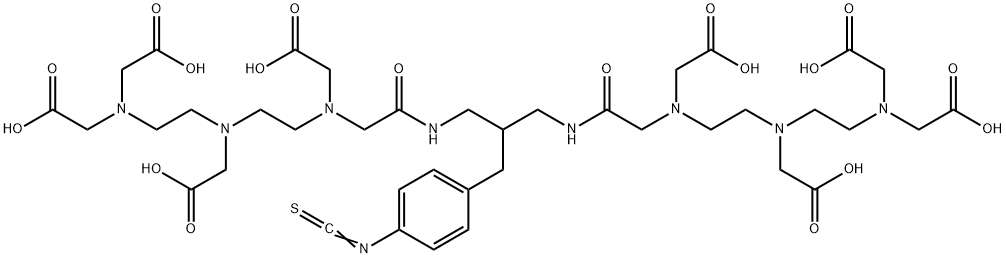 1,3-bis(N-(N-(2-aminoethyl)-2-aminoethyl)-2-aminoacetamido)-2-(4-isothiocyanatobenzyl)propane-N,N,N',N'',N''',N'''',N''''',N'''''-octaaceticacid 化学構造式