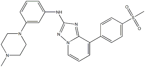 N-[3-(4-甲基-1-哌嗪基)苯基]-8-[4-(甲磺酰基)苯基]-[1,2,4]三唑并[1,5-A]吡啶-2-胺, 1346168-57-7, 结构式